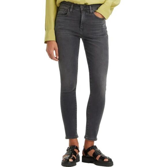 Levi's Premium 721 High Rise Skinny Jeans Black Gray Size 24x30 Stellar Stretch - Picture 1 of 11